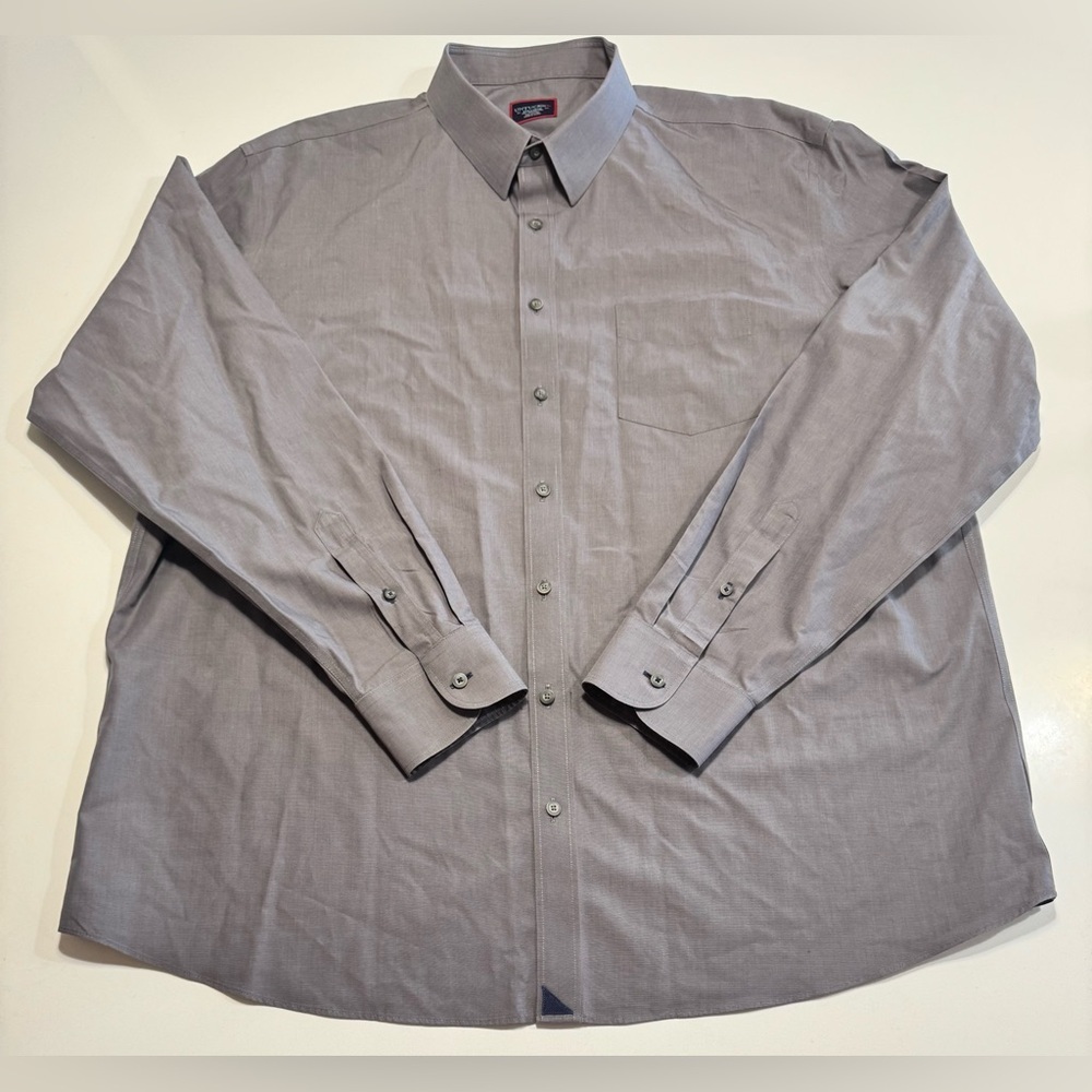 UNTUCKit Men Size 3XLT TALL Wrinkle Free Button Down Shirt Gray 100% Cotton